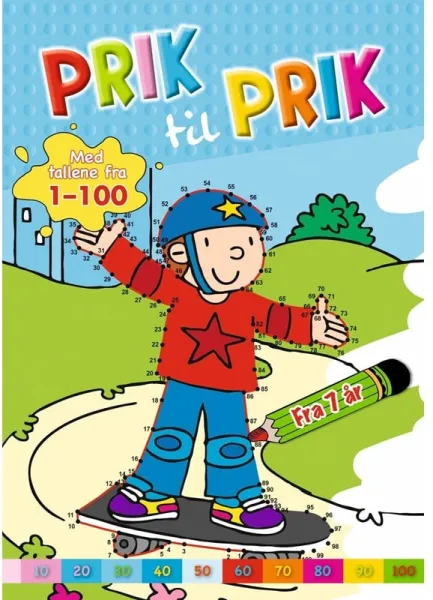 Prik til prik: 1-100 (skater) - Hobby - booklet