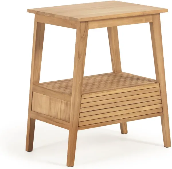 Kuveni, Taburete para el baño, natural, H80x70x50 cm, madera maciza