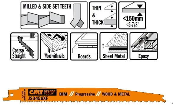 Hoja de sierra de sable 200mm BIM Prog