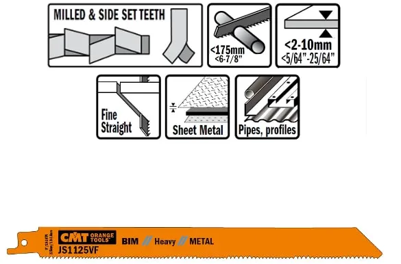 Hoja de sierra sable 225mm BIM Heavy