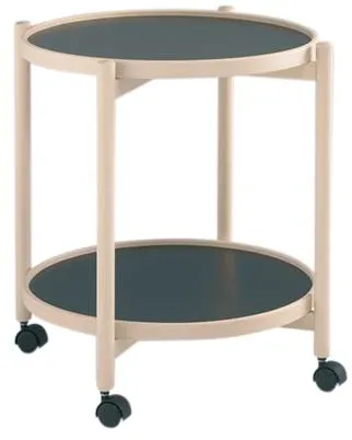 Thomsen Furniture James mesa auxiliar con ruedas - haya/melamina - haya natural - Ø50 cm