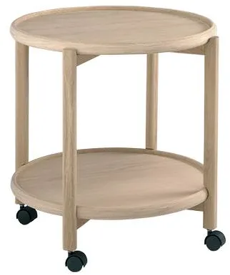 Thomsen Furniture Hudson carrito - Roble/Roble - Roble lacado - Ø55 cm