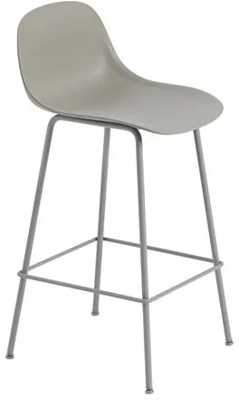 Taburete de barra Muuto Fiber con base metálica y asiento de roble/roble H87,5 cm