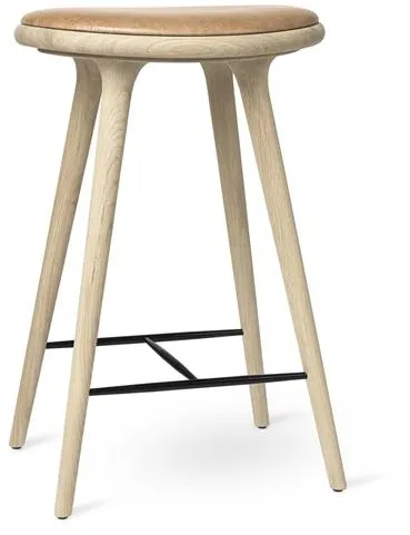 Mater High Stool Taburete de bar de madera lacada 69cm