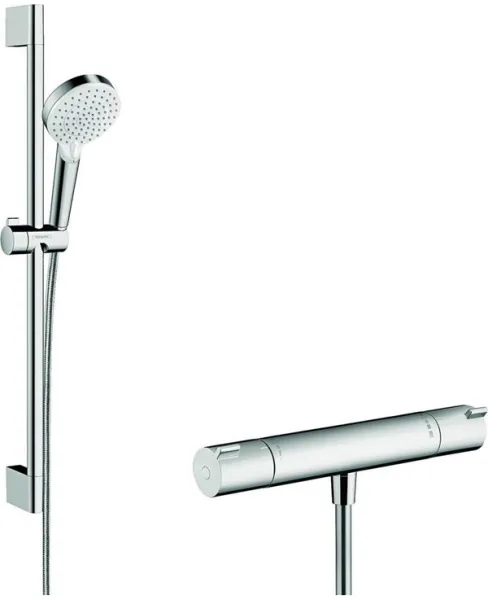 Hansgrohe Crometta Vario conjunto de ducha con termostato Ecostat 1001 CL, blanco/cromo