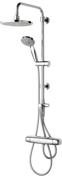 Saniscan New Waterfall juego de barra de ducha con ducha de techo y de mano, cromo