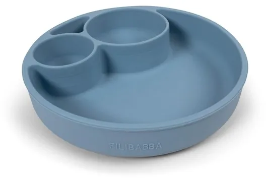 Filibabba Plato dividido de silicona - Azul Polvo