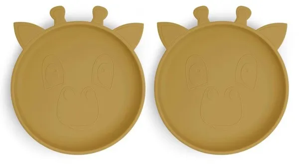 Nuuroo Akila plato de silicona paquete de 2 - Dusty Tellow