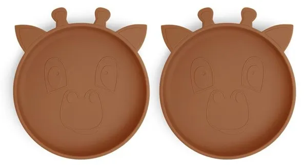 Nuuroo Akila plato de silicona paquete de 2 - Caramel Café