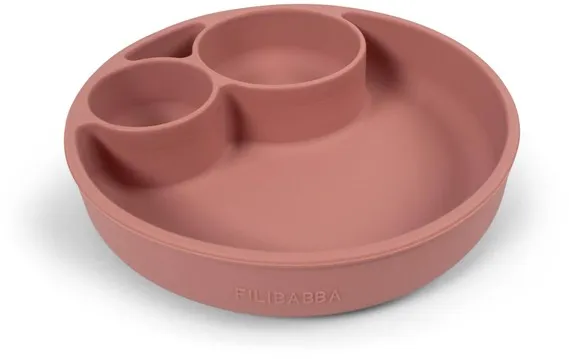 Plato dividido de silicona Filibabba - Rosa