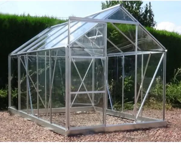 Invernadero de vidrio plateado 191x313x191cm