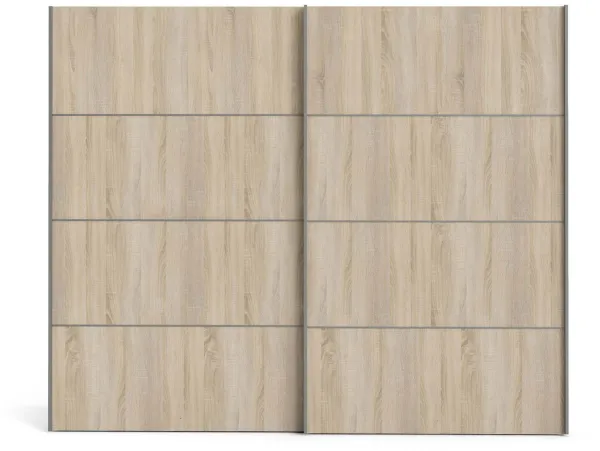 Armario con puertas correderas TVILUM Verona - Madera de roble/blanco, 2 puertas correderas, ancho