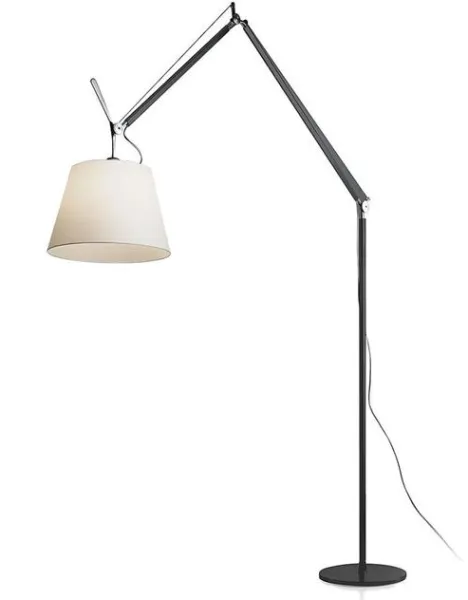 Artemide Tolomeo Mega Lámpara de pie Cuerpo negro 32 cm Pantalla de pergamino con regulador de luz