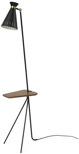 Warm Nordic Cone Lámpara de pie con mesa Negro Noir