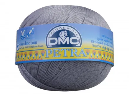 DMC Petra nº 8 Hilo de ganchillo Unicolor 5414 Gris medio