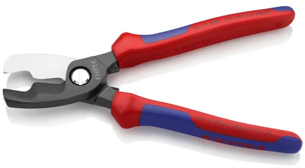 Knipex Cizalla para cables con doble filo pavonada, con mango multicomponente 200 mm