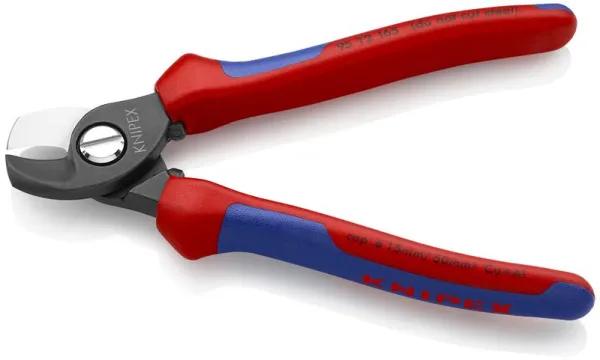 Cizalla para cables Knipex pavonada, con mango multicomponente 165 mm