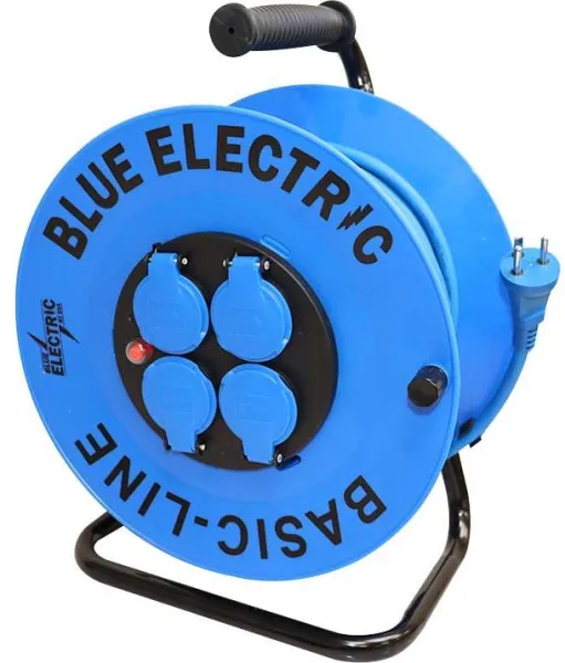 Carrete de cable eléctrico azul Basicline - 40 m