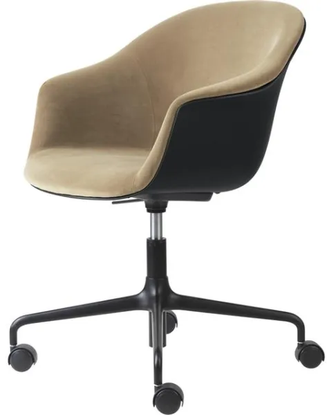 GUBI Bat Silla de Oficina Tapizada Frontal Negro Mate/905 Dune