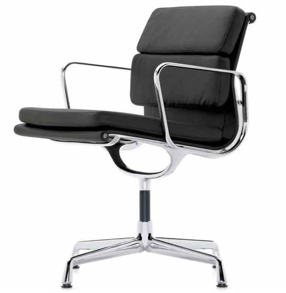 Vitra Soft Pad EA 208 Silla de oficina con giro Negro/Cromo