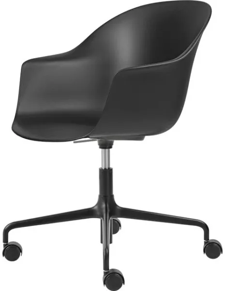 GUBI Bat Silla de Oficina Mate Negro/Negro