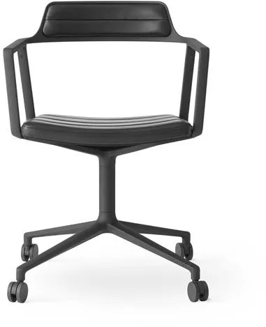 Vipp 452 Silla giratoria con ruedas Cuero negro