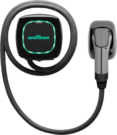 Caja de carga Wallbox Pulsar Plus con Wi-Fi, 22 kW, 5 metros, Tipo 2, negro