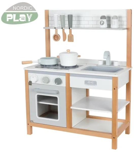 Nordic Play Cocina de juguete con accesorios Nature