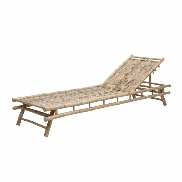 BLOOMINGVILLE Sole tumbona, con respaldo ajustable, plegable - bambú natural (220x74)