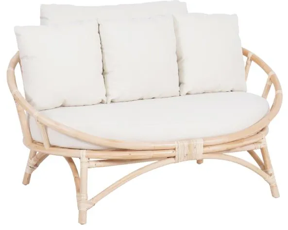 Sofá lounge Muscat de 2 plazas blanco 127x102x70cm