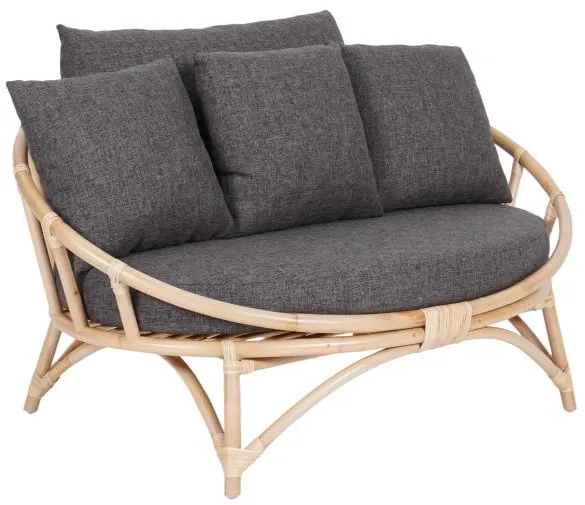 Sofá lounge Muscat de 2 plazas gris oscuro 127x102x70cm