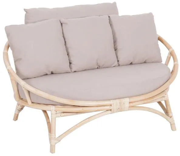 Conjunto de salón Muscat de 2 plazas gris 127x102x70cm