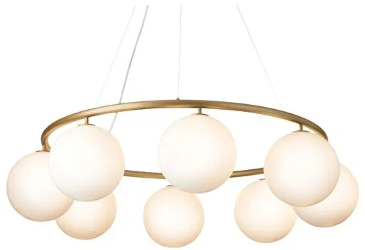 Nuura Miira 8 Circular Lámpara de araña Latón/Opal