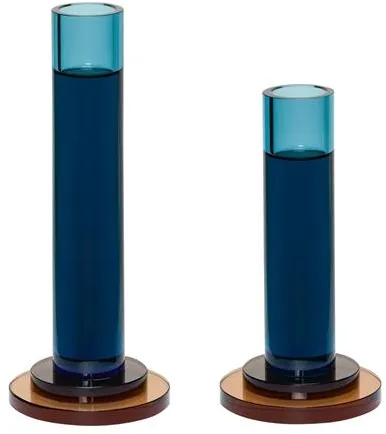 Hübsch Comet Candelabros Juego de 2 Azul