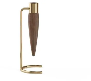 Audo Umanoff Candelabro Latón Pulido/Nogal