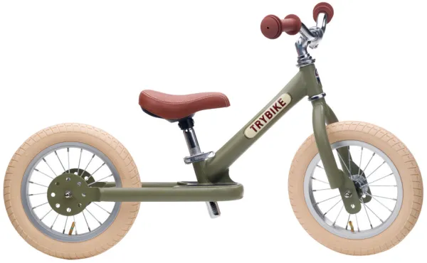 Bicicleta de equilibrio, 2 ruedas, Verde Vintage