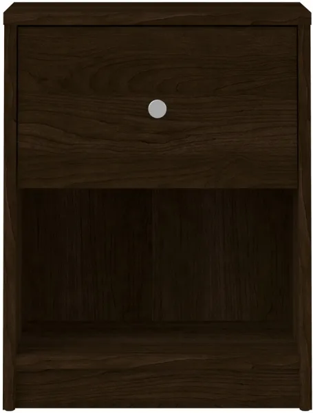 TVILUM May Mesita de noche - madera marrón, con 1 cajón y 1 compartimento