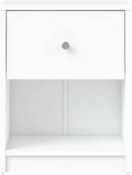 TVILUM May Mesita de noche - madera blanca, con 1 cajón y 1 compartimento