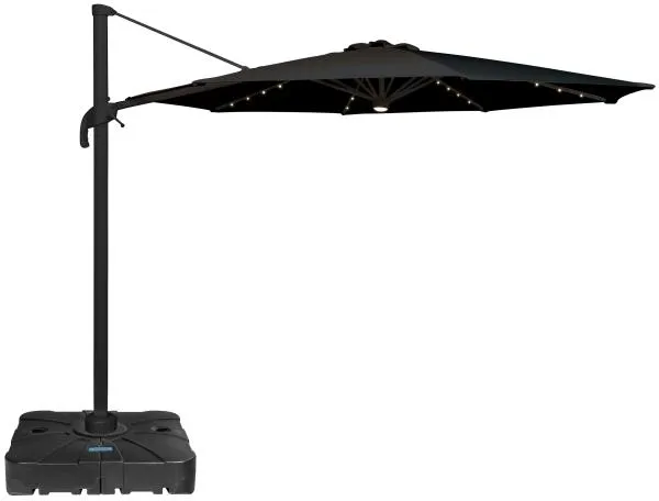 Parasol Roma 360-rotación LED negro 3m