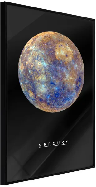 ARTGEIST Póster con marco - The Solar System: Mercury Dorado con passepartout 30x45
