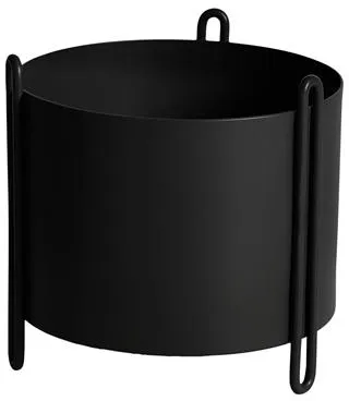 Woud Pidestall Maceta Pequeña Negra