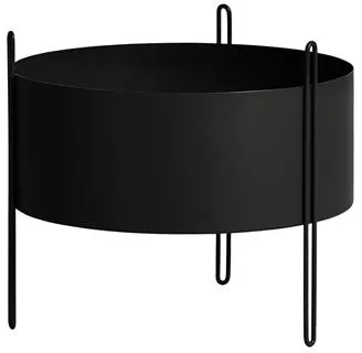 Woud Pidestall Maceta Mediana Negra