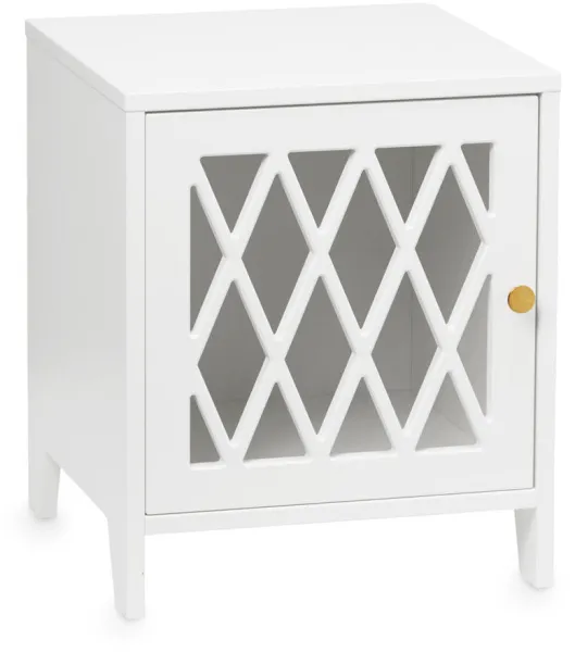 Mesita de noche Harlequin - blanco - FSC® Mix