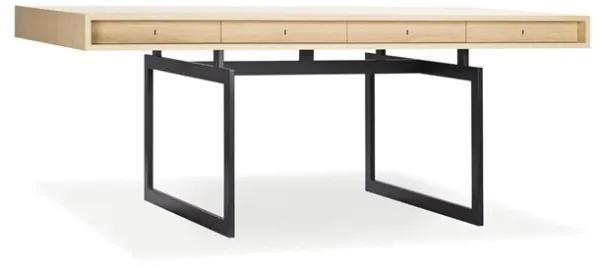 Karakter Office Desk Roble Blanco Teñido/Gris