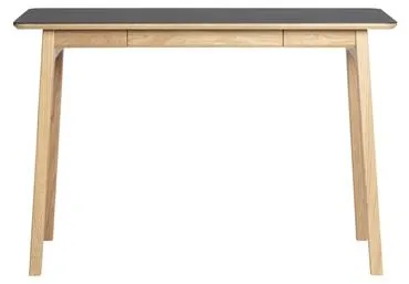 Magnus Olesen Freya Escritorio Roble Macizo Lacado/ Linóleo Negro 4023 Forbo