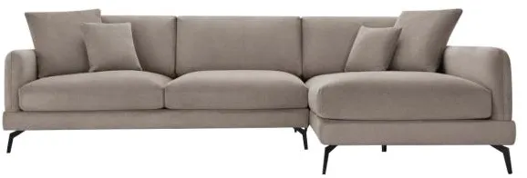 Furnhouse Maggie tela marrón claro orientado a la derecha 293x165x98cm