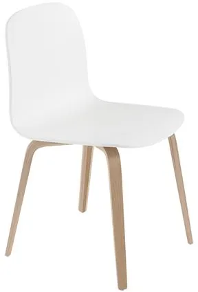 Silla de comedor Muuto Visu con base de madera Blanco/Roble