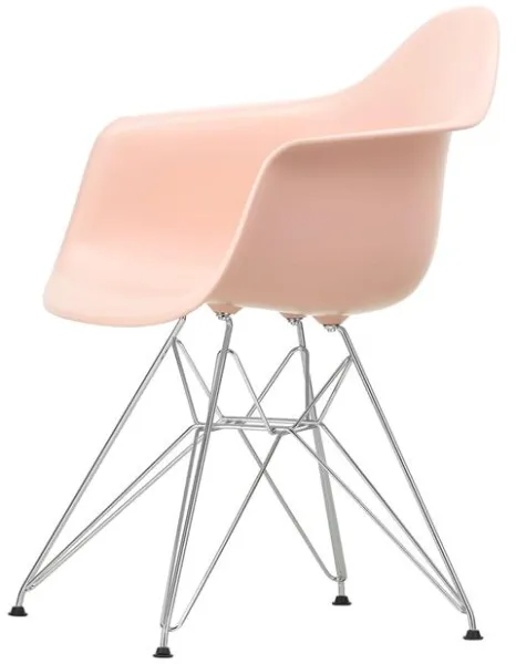 Silla de comedor Vitra Eames Plastic DAR RE Pale Rose/Cromo