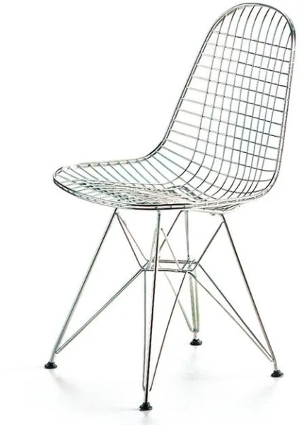 Silla de comedor Vitra Wire DKR Cromo