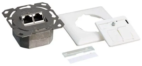 LogiLink Cat.6A toma de pared 2 x RJ45 blindada blanco señal